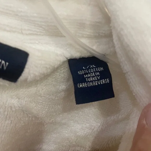 Polo Ralph Lauren Mens White Terry Cloth Bathrobe Cotton Spa Robe L/XL - Picture 6 of 8